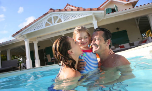 Family in Home Pool
